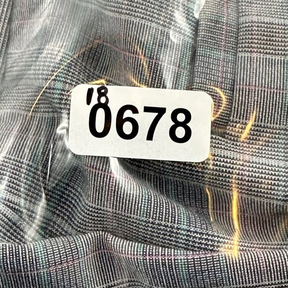 Amanda Smith Plaid Straight Pants Cuffed Size 4 Gray Black Teal Work Business - Picture 16 of 16